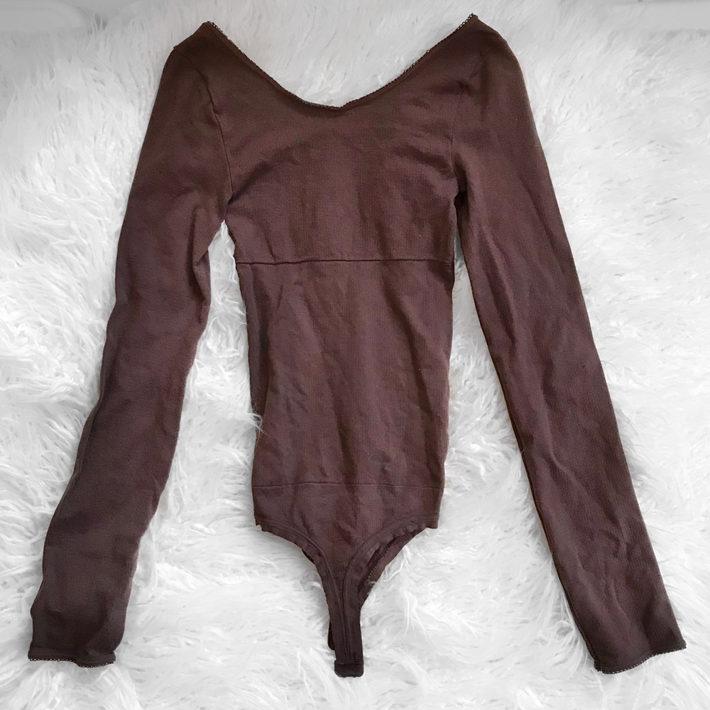 Brown Long Sleeve Bodysuit